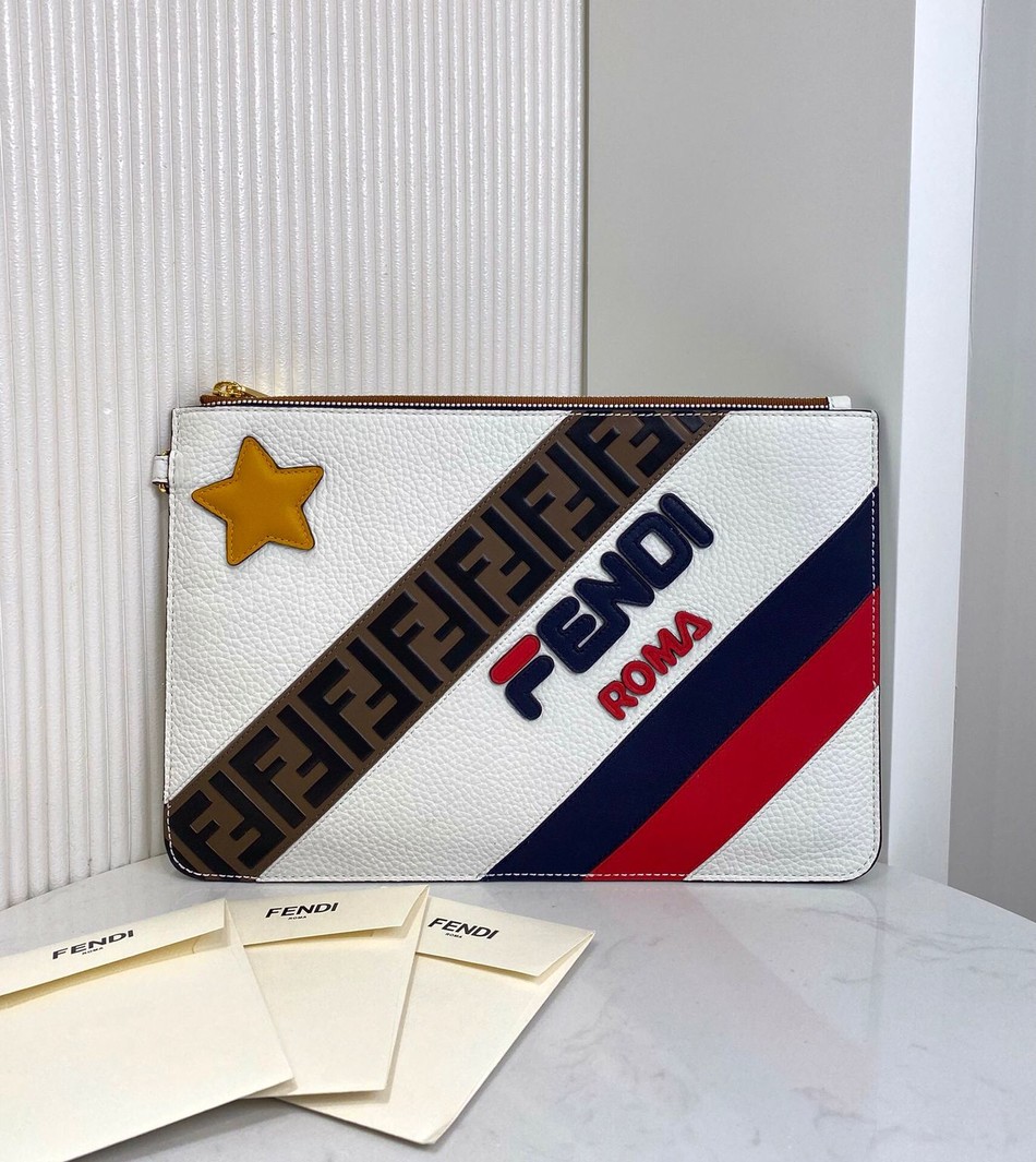 Fendi color and grained leather