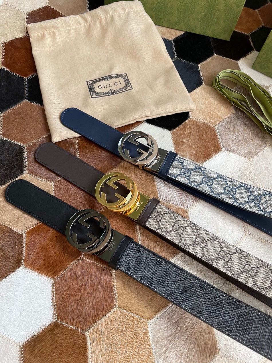 Gucci GG metal buckle Reversible 35mm belt