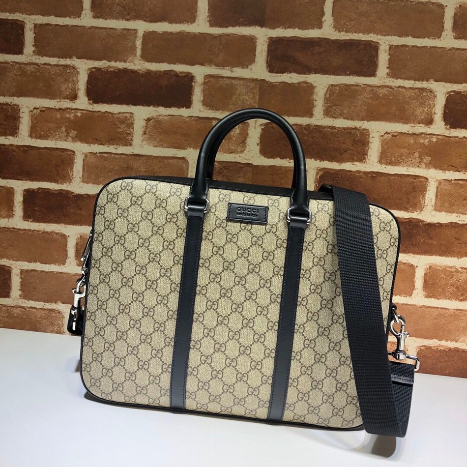 Gucci GG canvas and leather briefcase