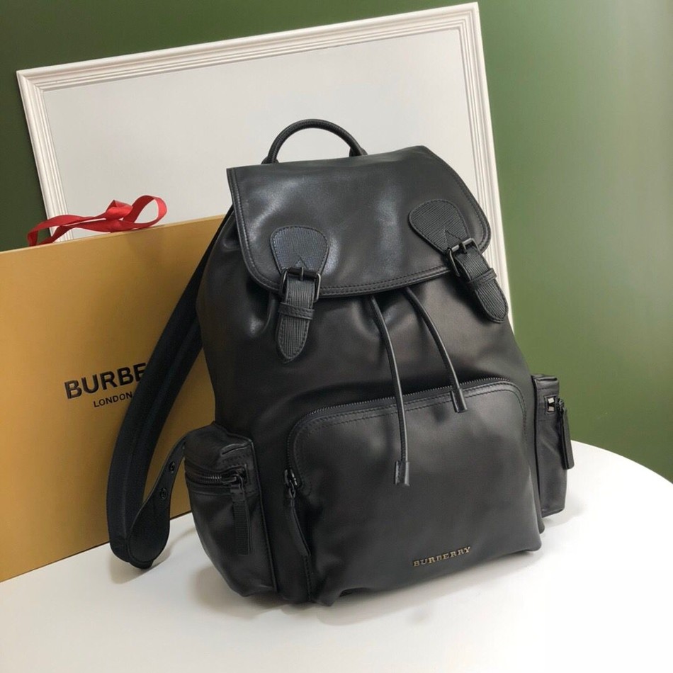 Burberry leather backpack with black steel hardware