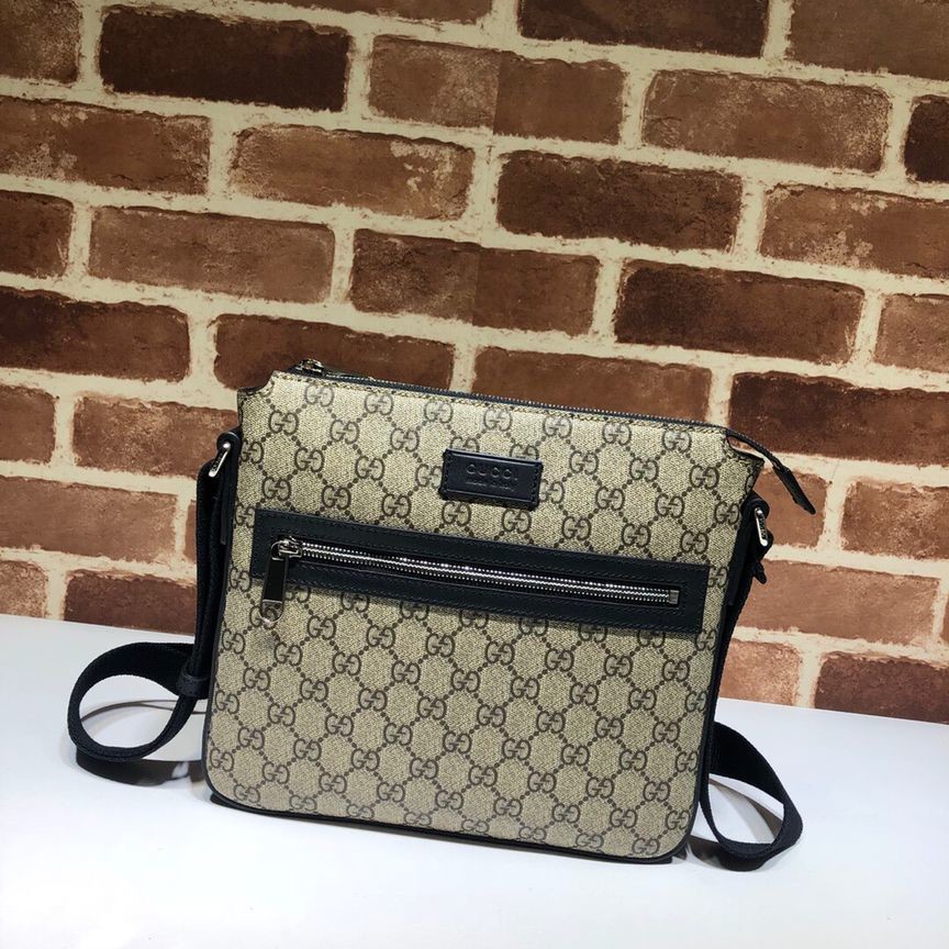 Gucci Eden GG leather small flat messenger bag