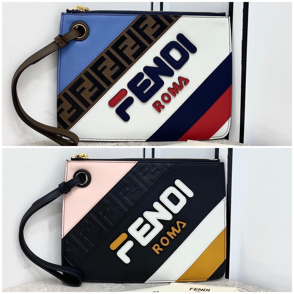 Fendi colorful leather men s clutch