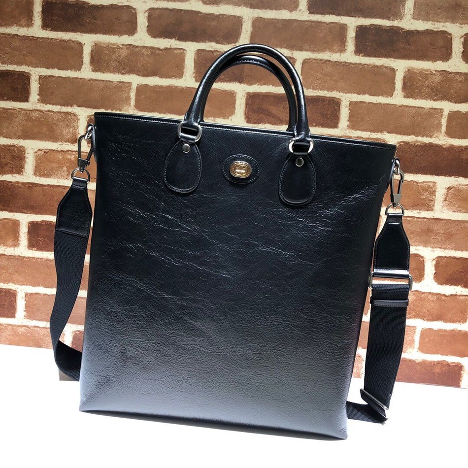 Gucci black soft leather shoulder bag