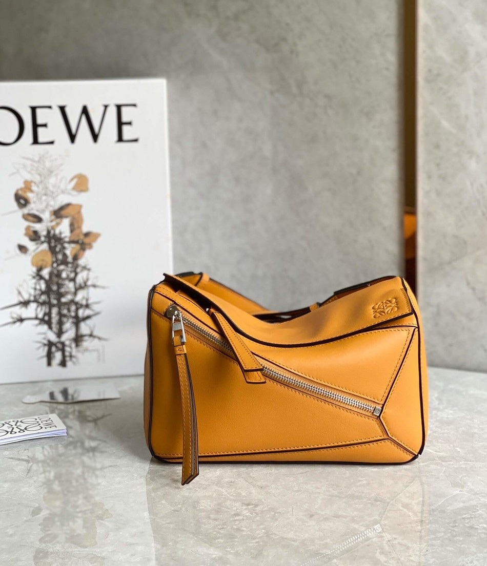 Loewe Calfskin Puzzle Series Waist Bag 0188 Natural Yellow