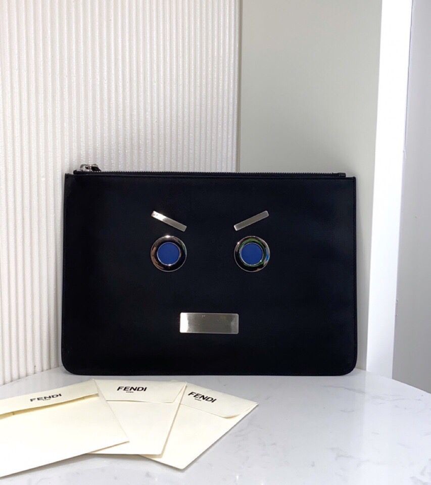 Fendi Grained Clutch