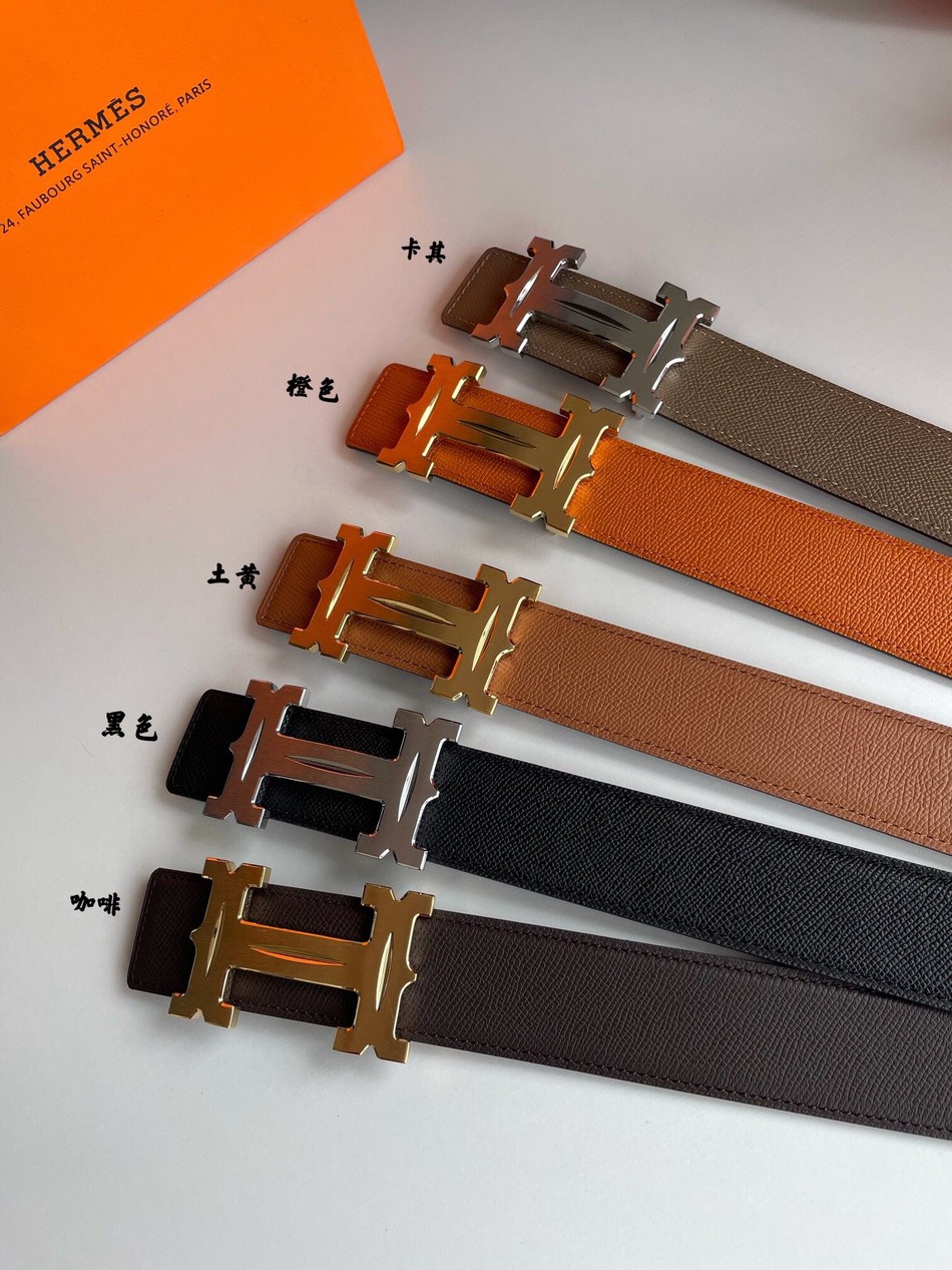 Hermes-Fareest belt buckle cowhide belt 38 cm