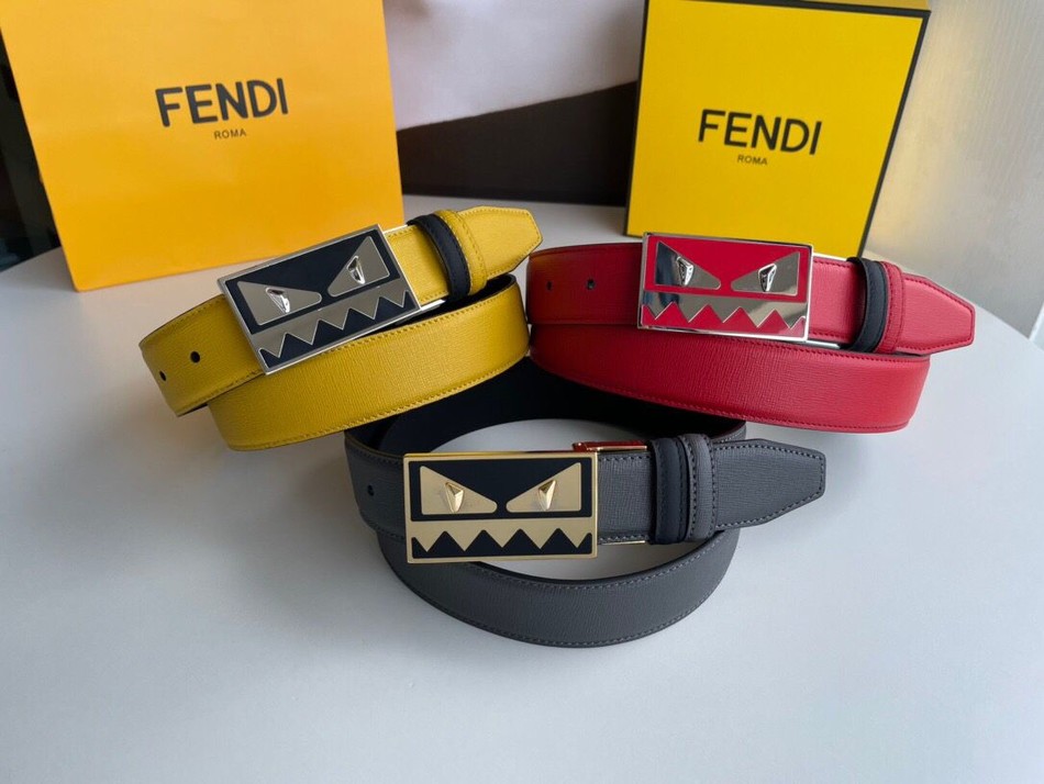 Fendi Men s Reversible Reversible Belt 3.5mm