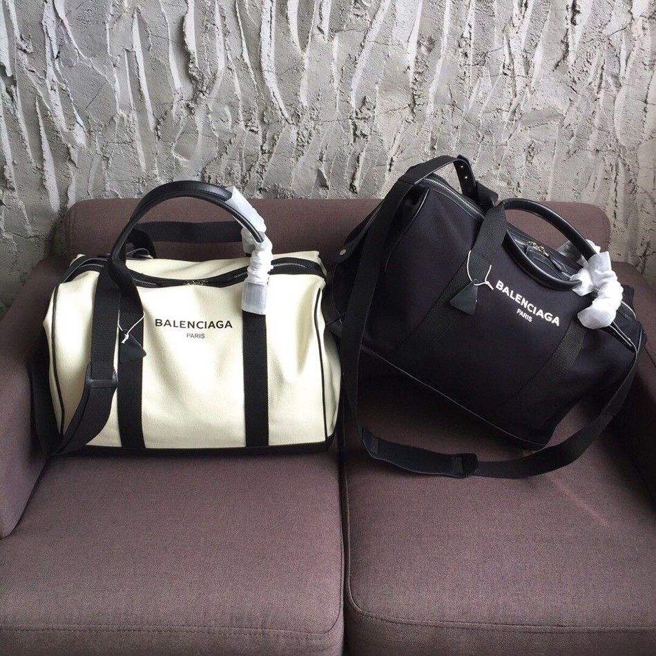 Balenciaga canvas with leather travel bag