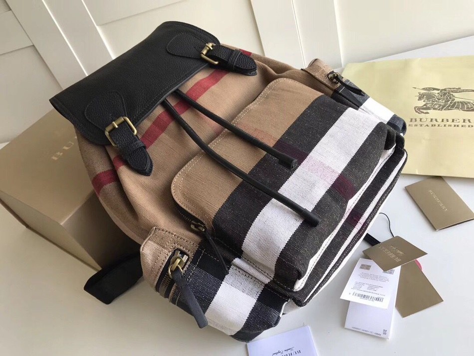 Burberry Canvas Check Panel The Rucksack Army Backpack