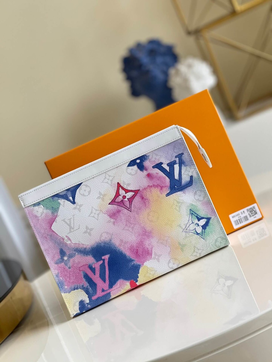 Louis Vuitton Rainbow Watercolor Rendering Pochette Voyage Clutch M80460