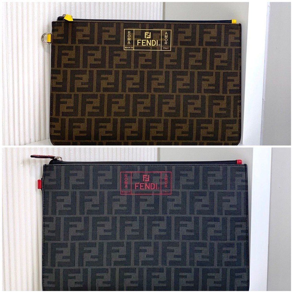 Fendi classic FF jacquard clutch