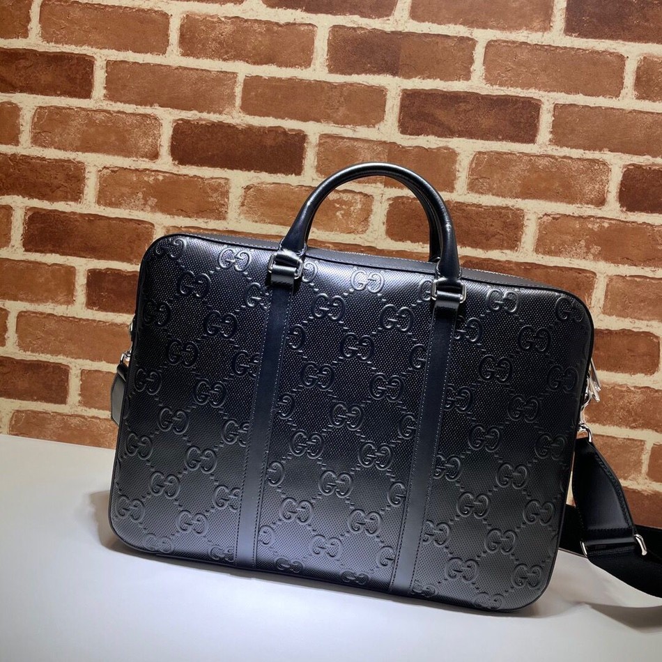 Gucci GG print embossed briefcase