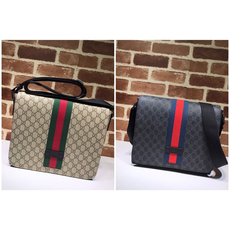 Gucci GG Supreme leather messenger bag