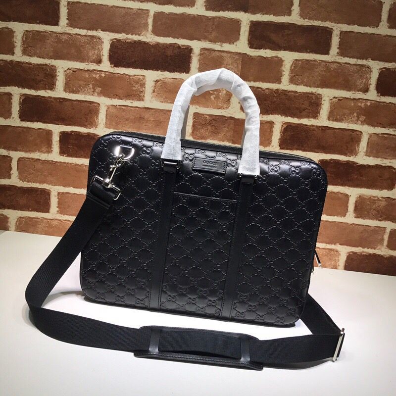 Gucci GG canvas and leather briefcase