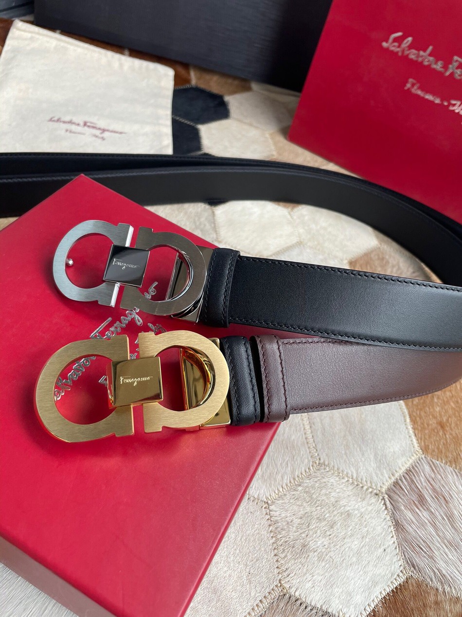 Salvatore Ferragamo Men s Belt with Metal Buckle 3.5cm