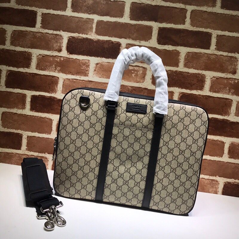 Gucci GG canvas and leather briefcase