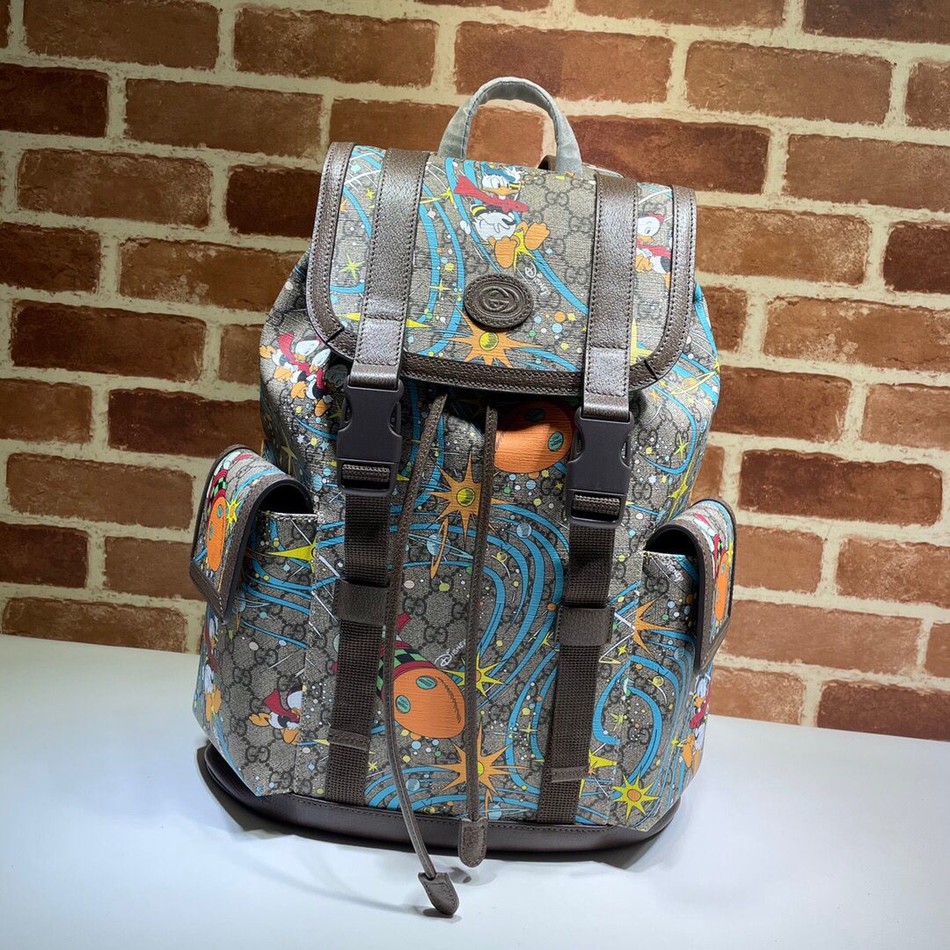 Gucci Disney x Gucci Donald Duck Print Medium Backpack 645051
