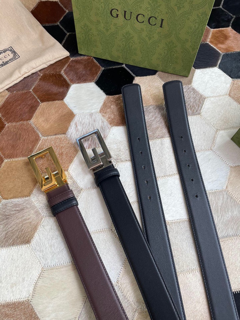 Gucci G metal buckle leather 35mm belt