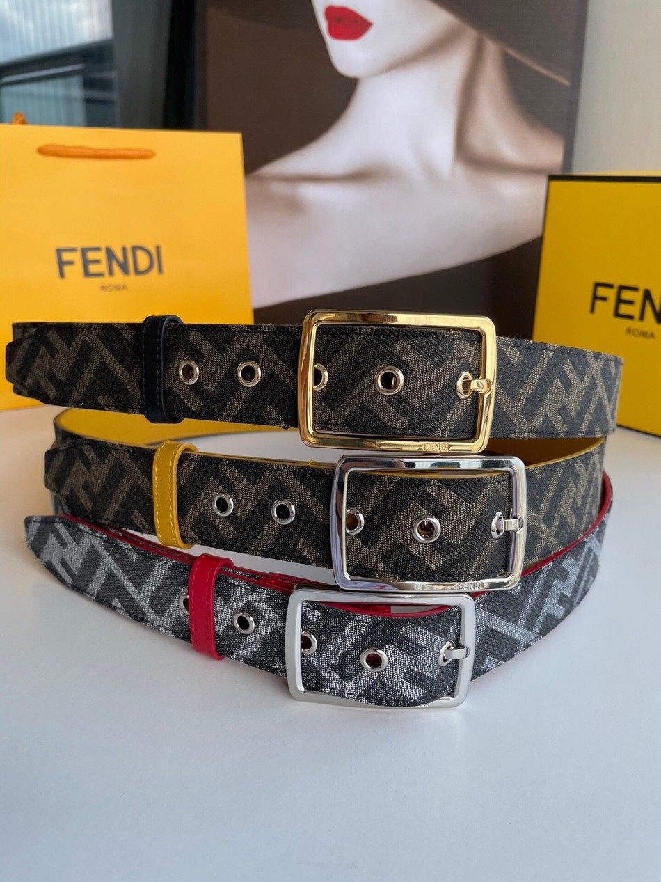 Fendi FF motif with pin buckle 3.5cm boys belt