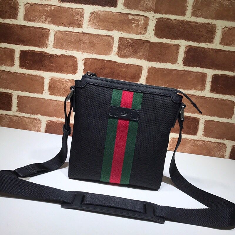 Gucci black canvas shoulder bag
