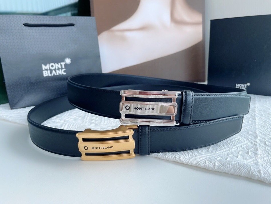 MontBlanc White Hexagonal Star Capsule Men s Automatic Belt 3.5cm