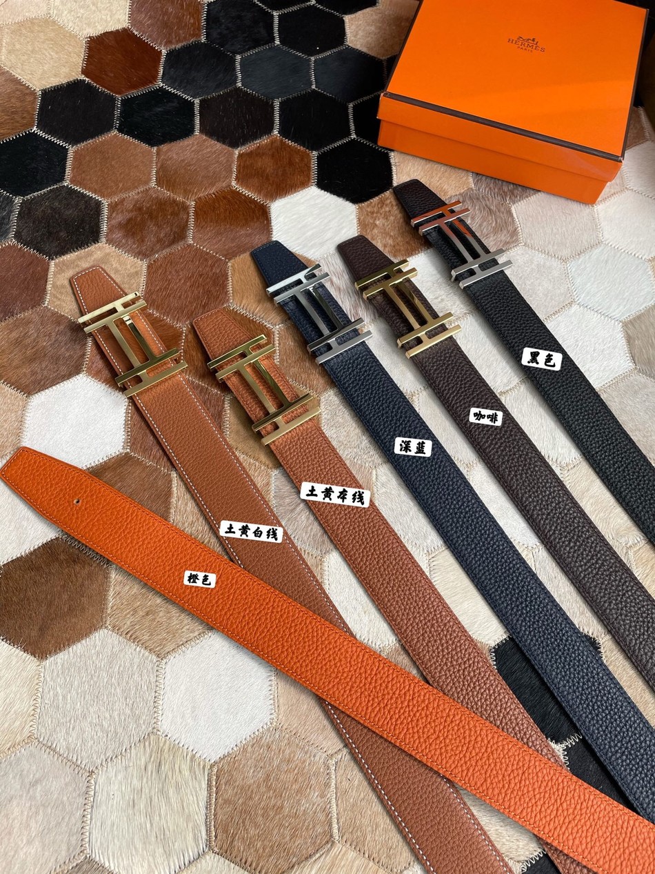 Hermes stainless steel double H 3.8cm belt