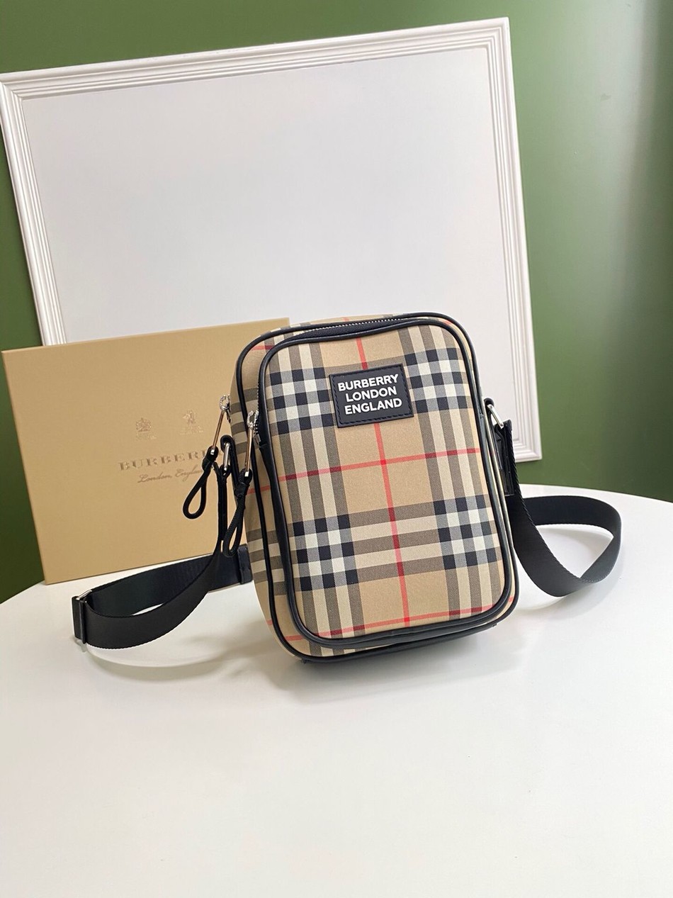 Burberry Vintage vintage check stitched cotton patch cross body bag