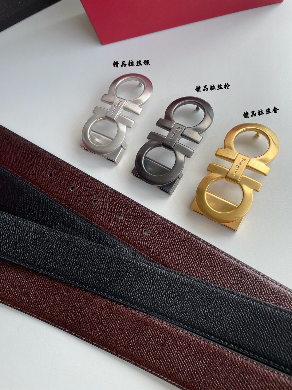 Ferragamo Reversible uses delicate cowhide leather belt 3.5cm