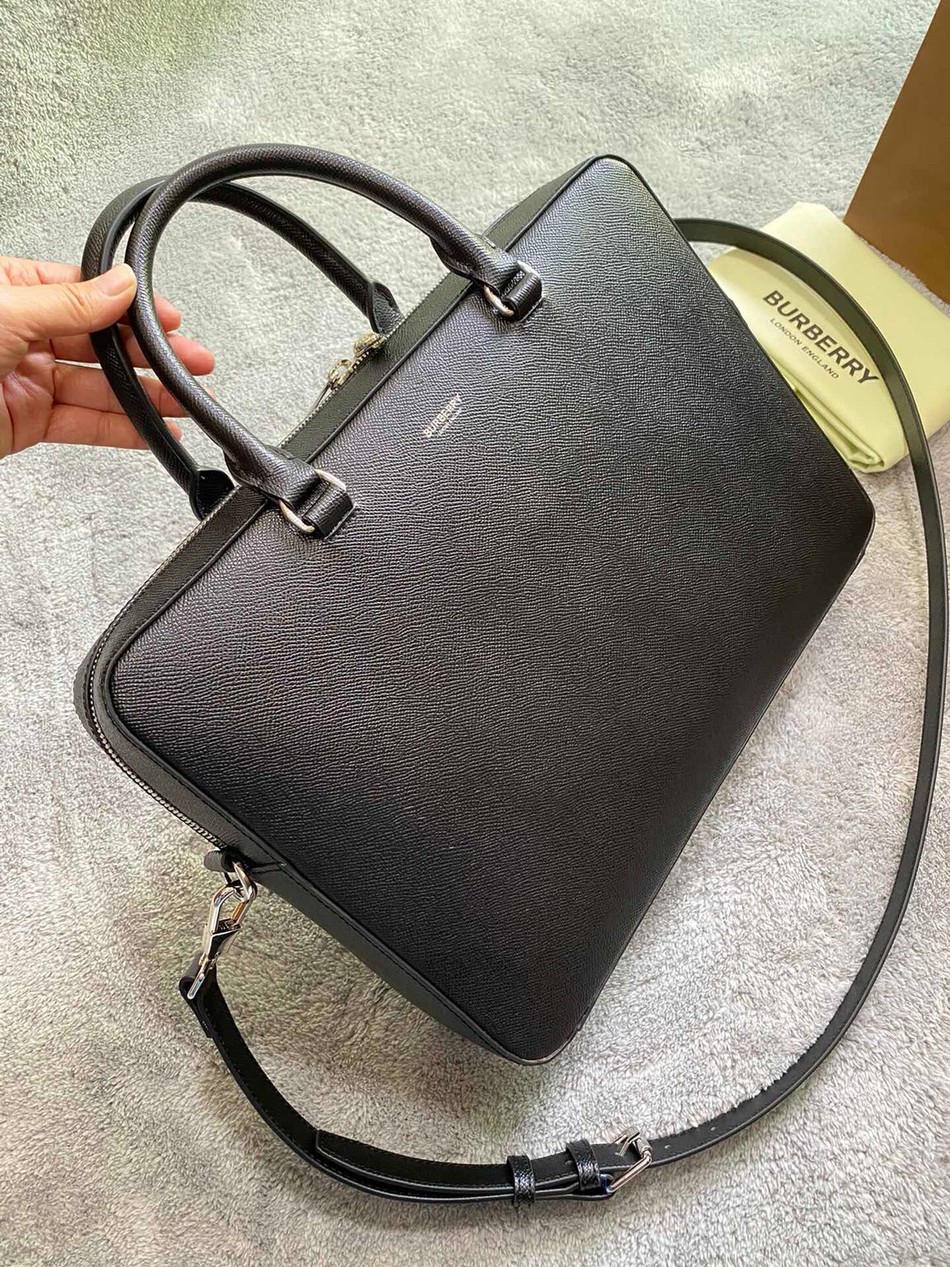 Burberry Grained Leather Briefcase