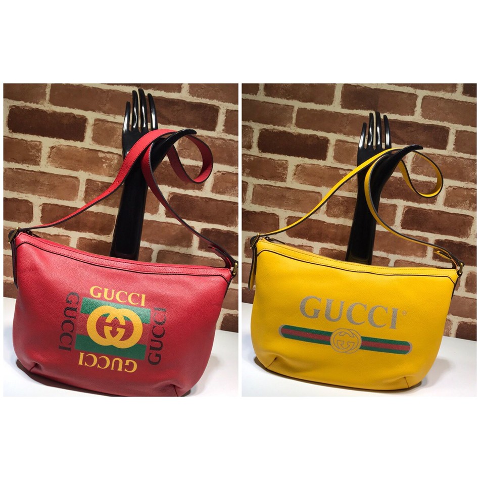 Gucci monogram logo printed red and green stripes shoulder bag