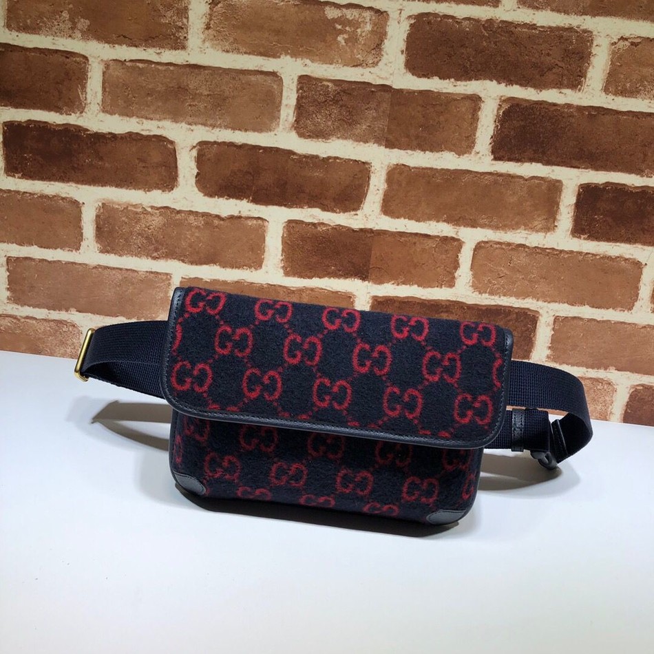 Gucci GG printed wool and leather belt bag