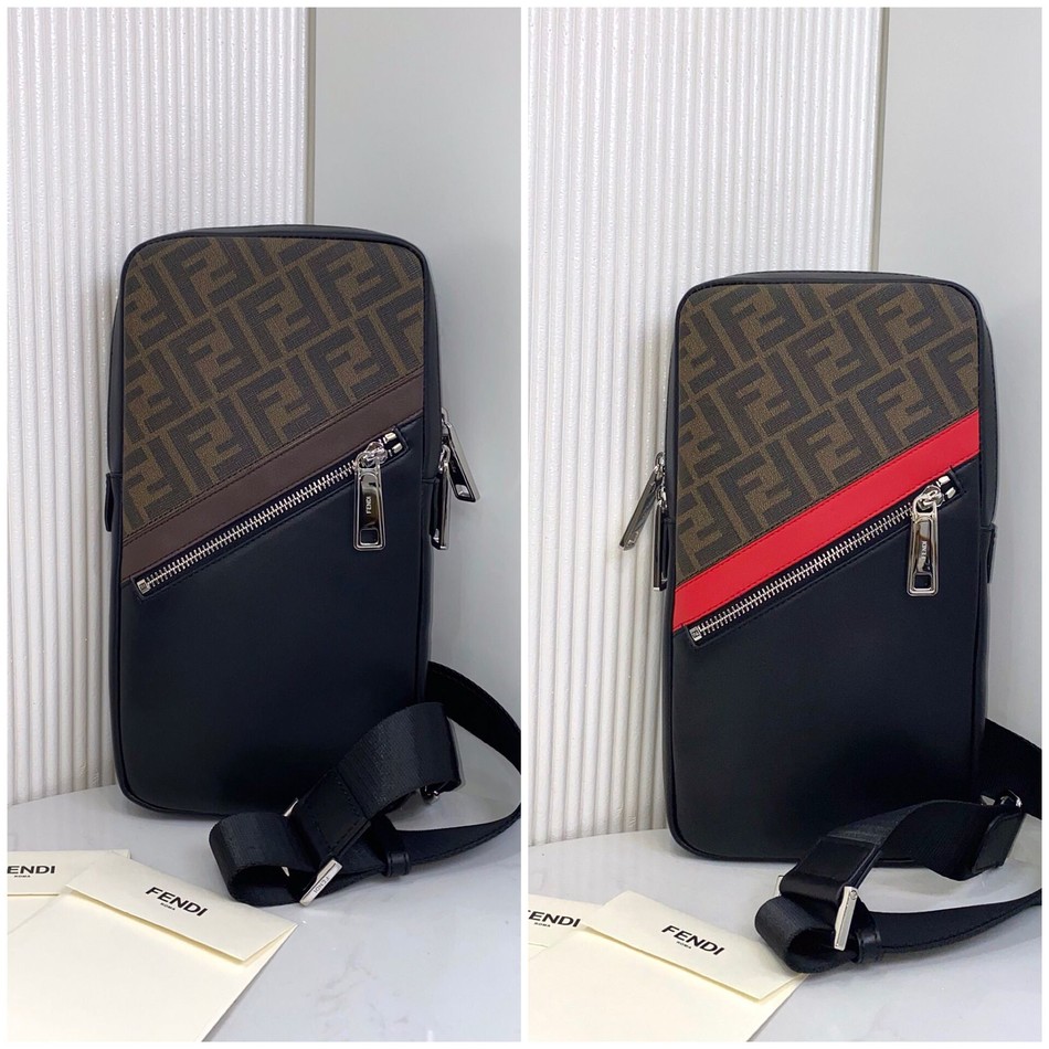 Fendi classic FF leather chest bag