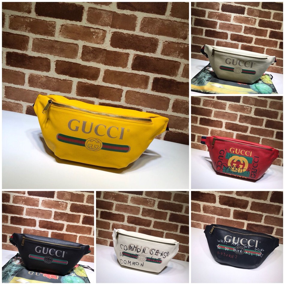 Gucci printed leather belt bag