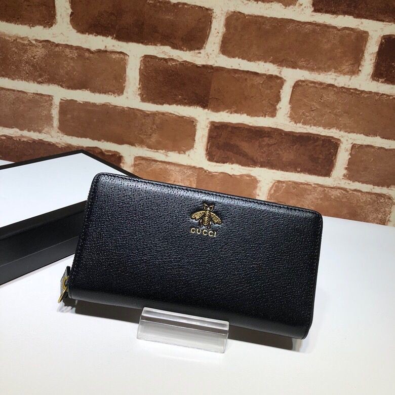 Gucci Animalier series leather full zip wallet