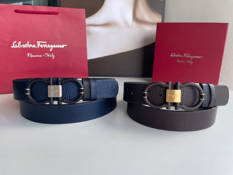 Salvatore Ferragamo men s 3.5cm metal buckle belt