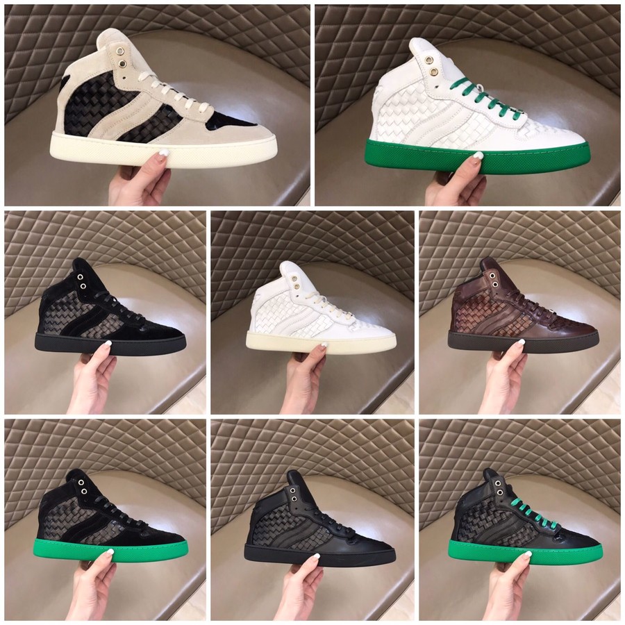 Bottega Veneta Men s High Top Woven Casual Shoes