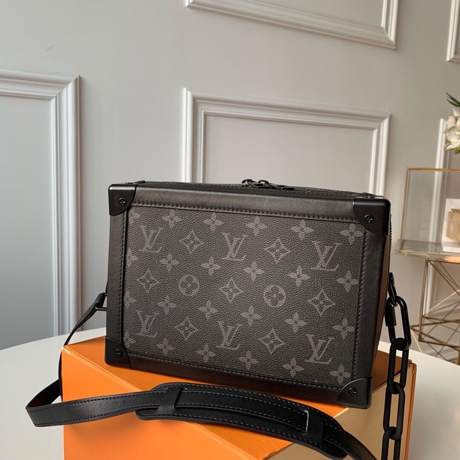 Louis Vuitton SOFT TRUNK Chain Bag M44730 Black Flower