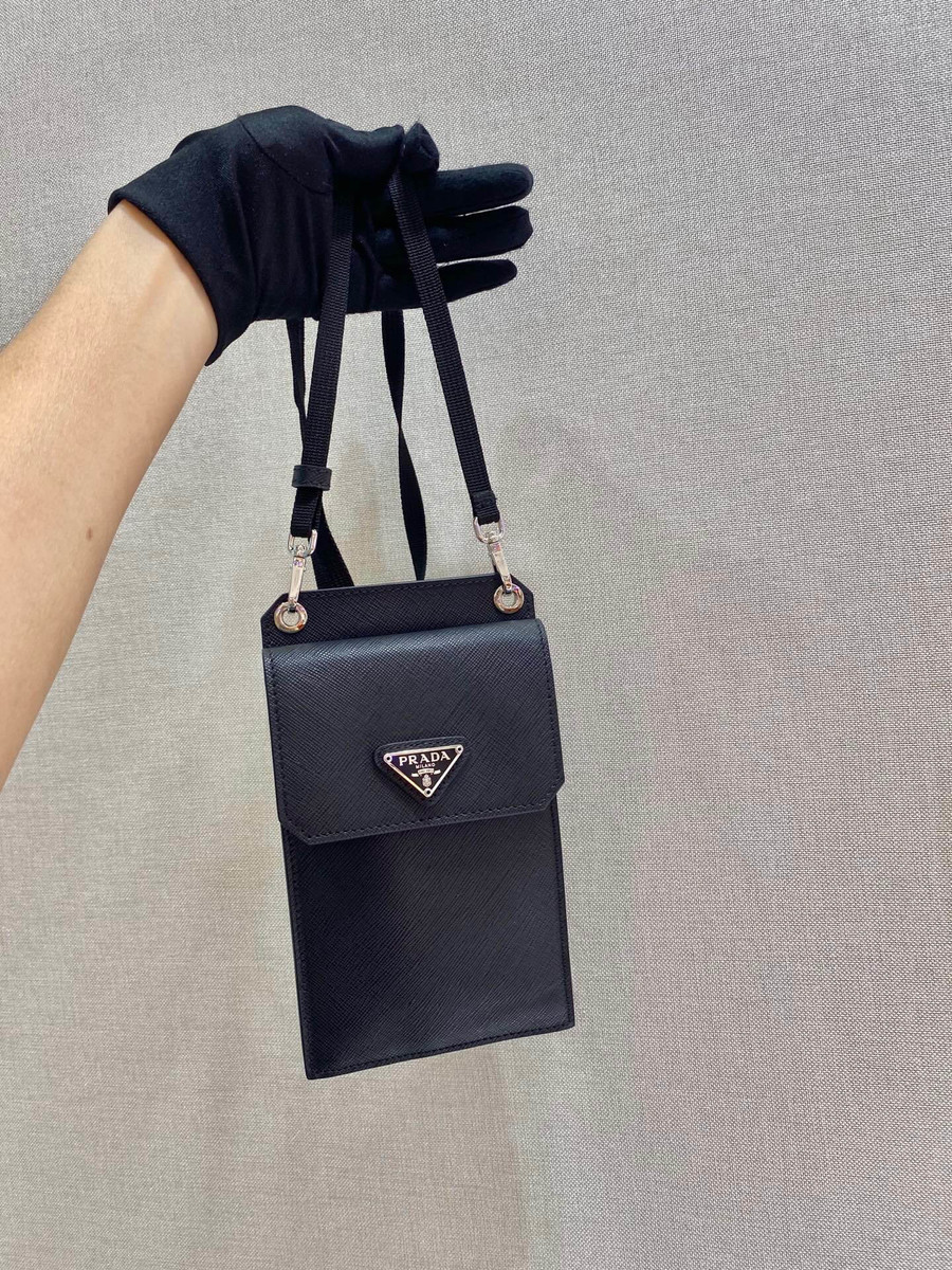 Prada Full leather mobile phone bag 2VZ068 silver triangle label