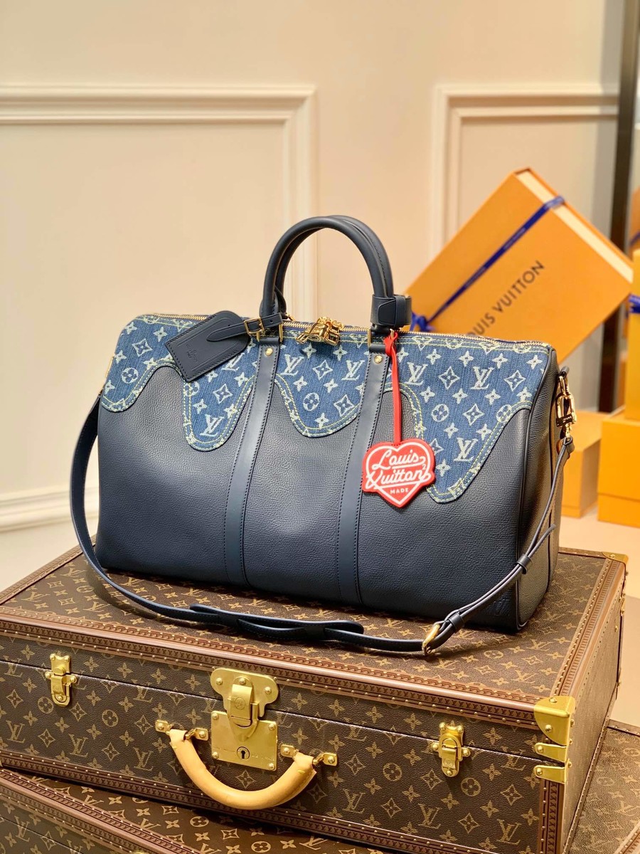 Louis Vuitton Keepall Bandoulière 50 Denim Travel Bag M45975