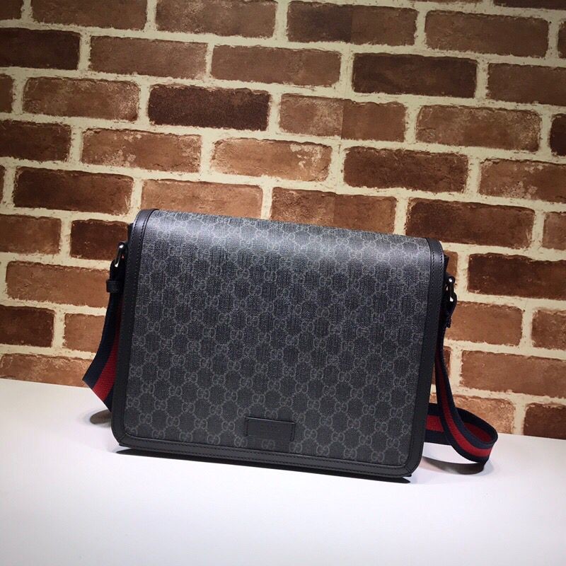 Gucci Gray black leather shoulder bag 474138
