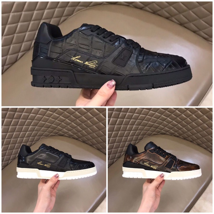 Louis Vuitton Cowhide black Trainer sneakers