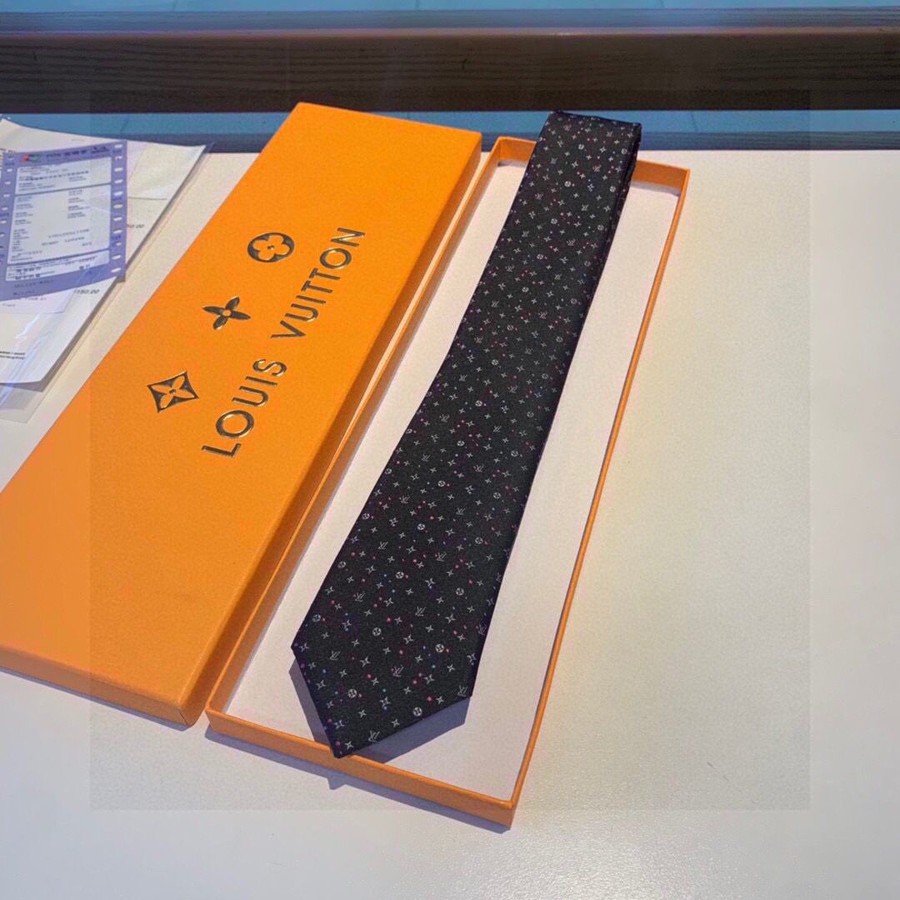 Louis Vuitton 100% top jacquard silk jacquard men s tie M73607