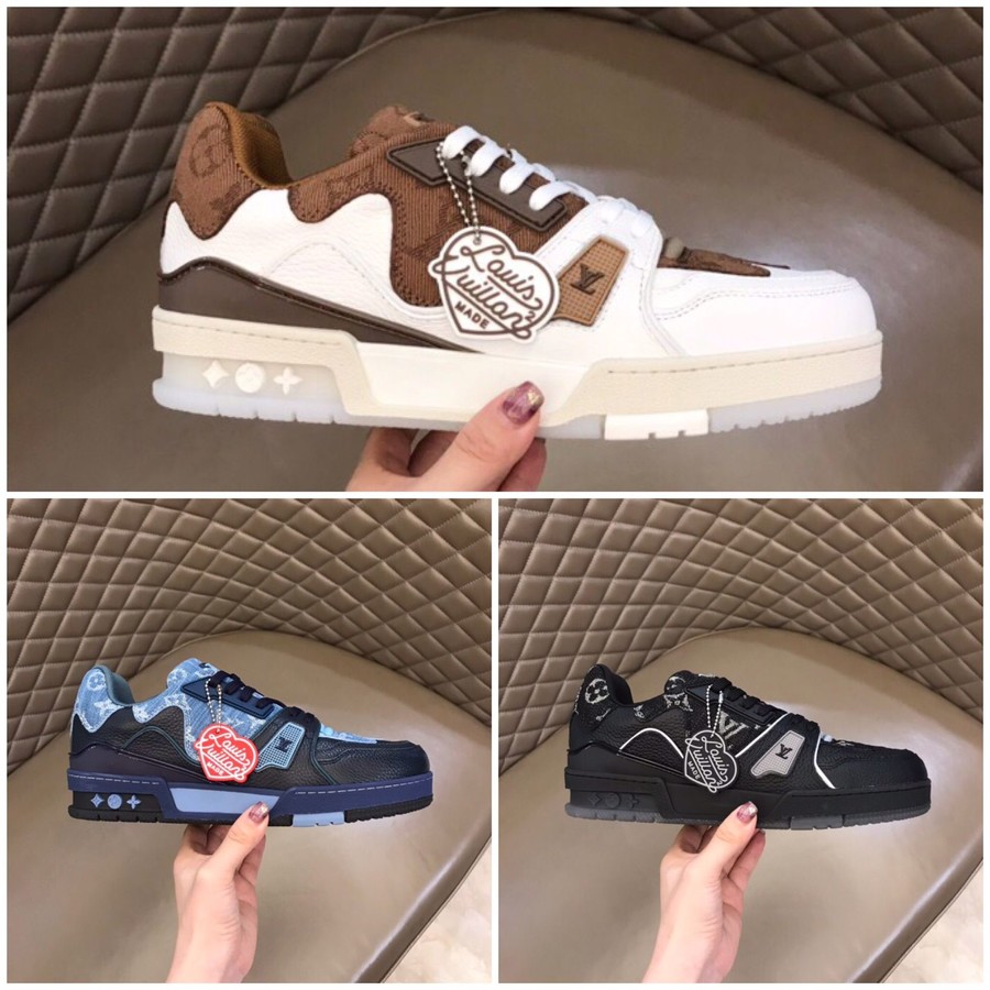 Louis Vuitton Men s leather and denim Trainer sneakers