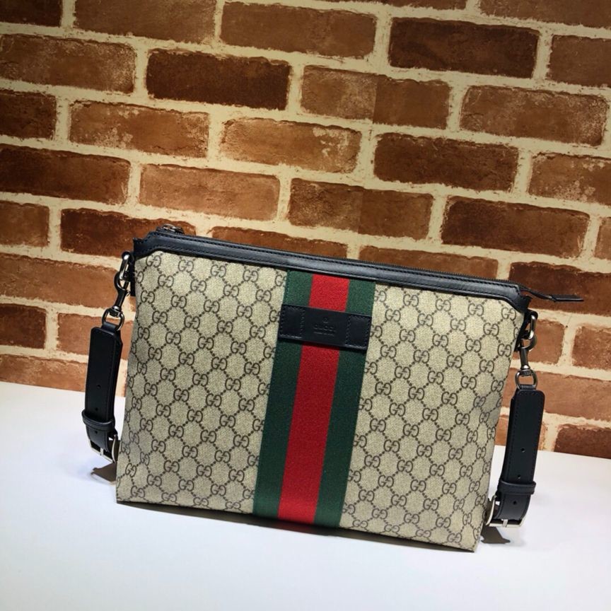 Gucci GG canvas red and green striped shoulder bag 523335