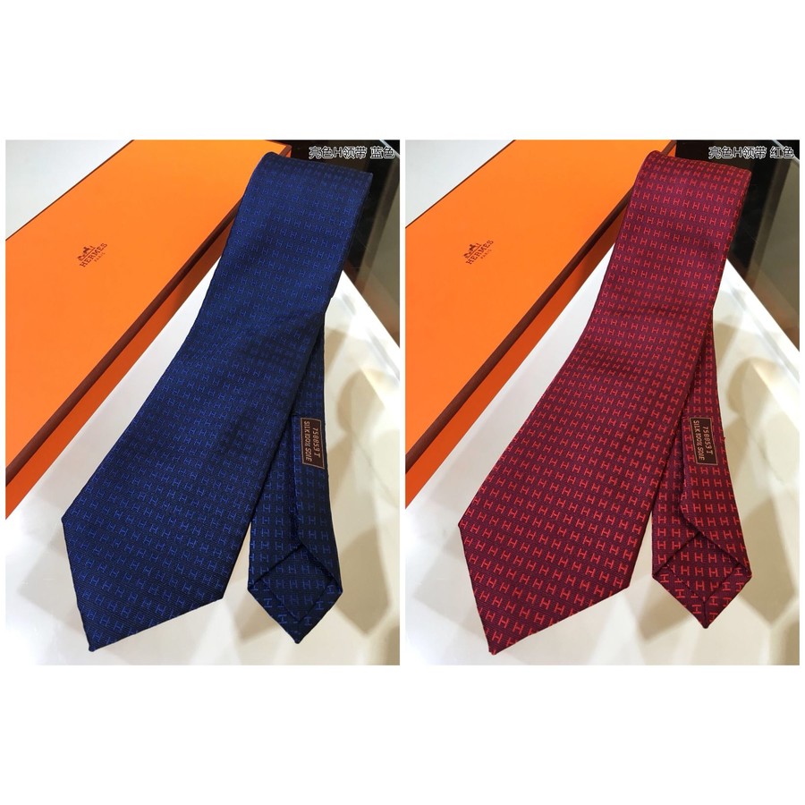 Hermes 100% top twill silk bright color H tie