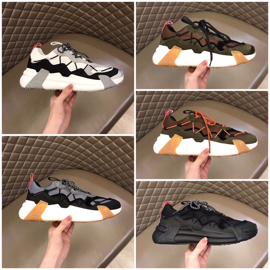 Moncler Honeycomb mesh neoprene suede men s sneakers