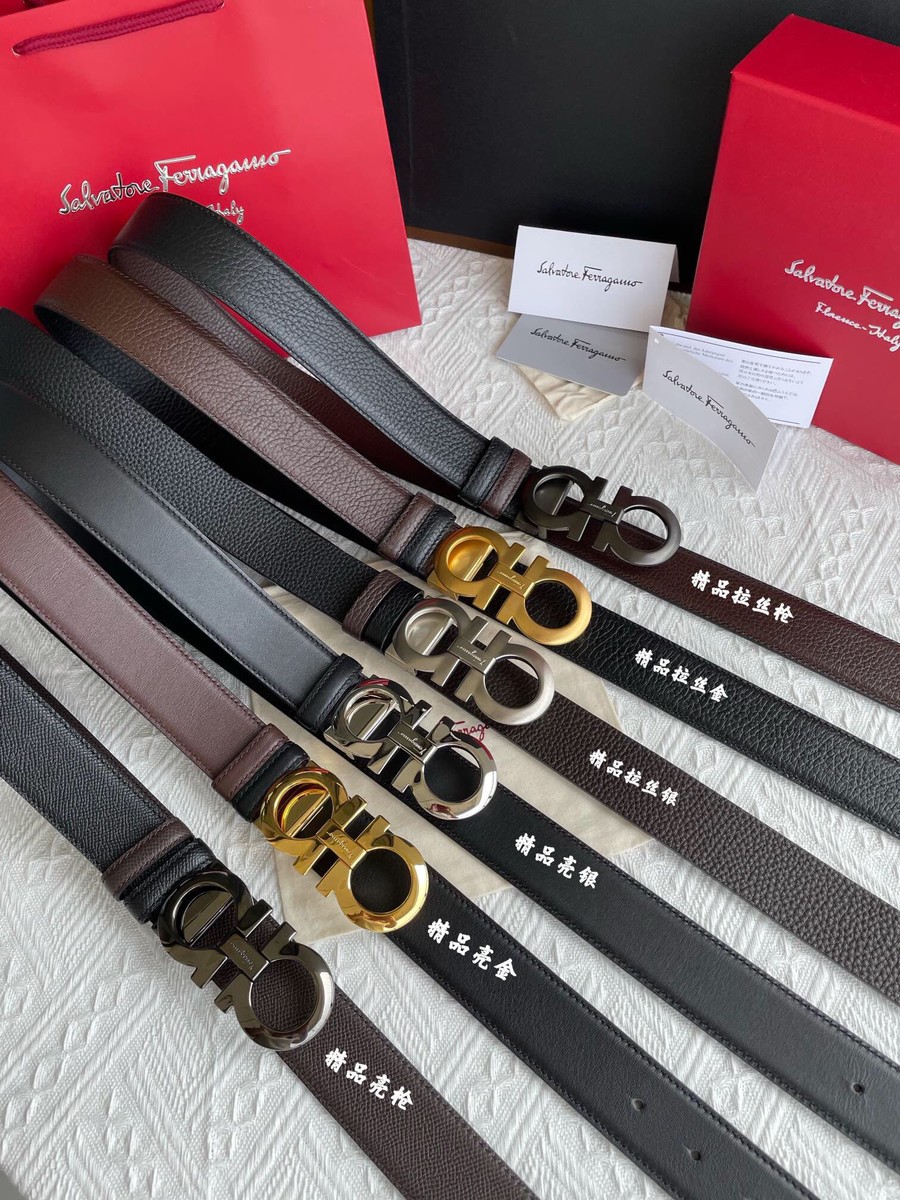 Ferragamo Exquisite inverted figure 8 hanging buckle hair hair belt 3.5cm