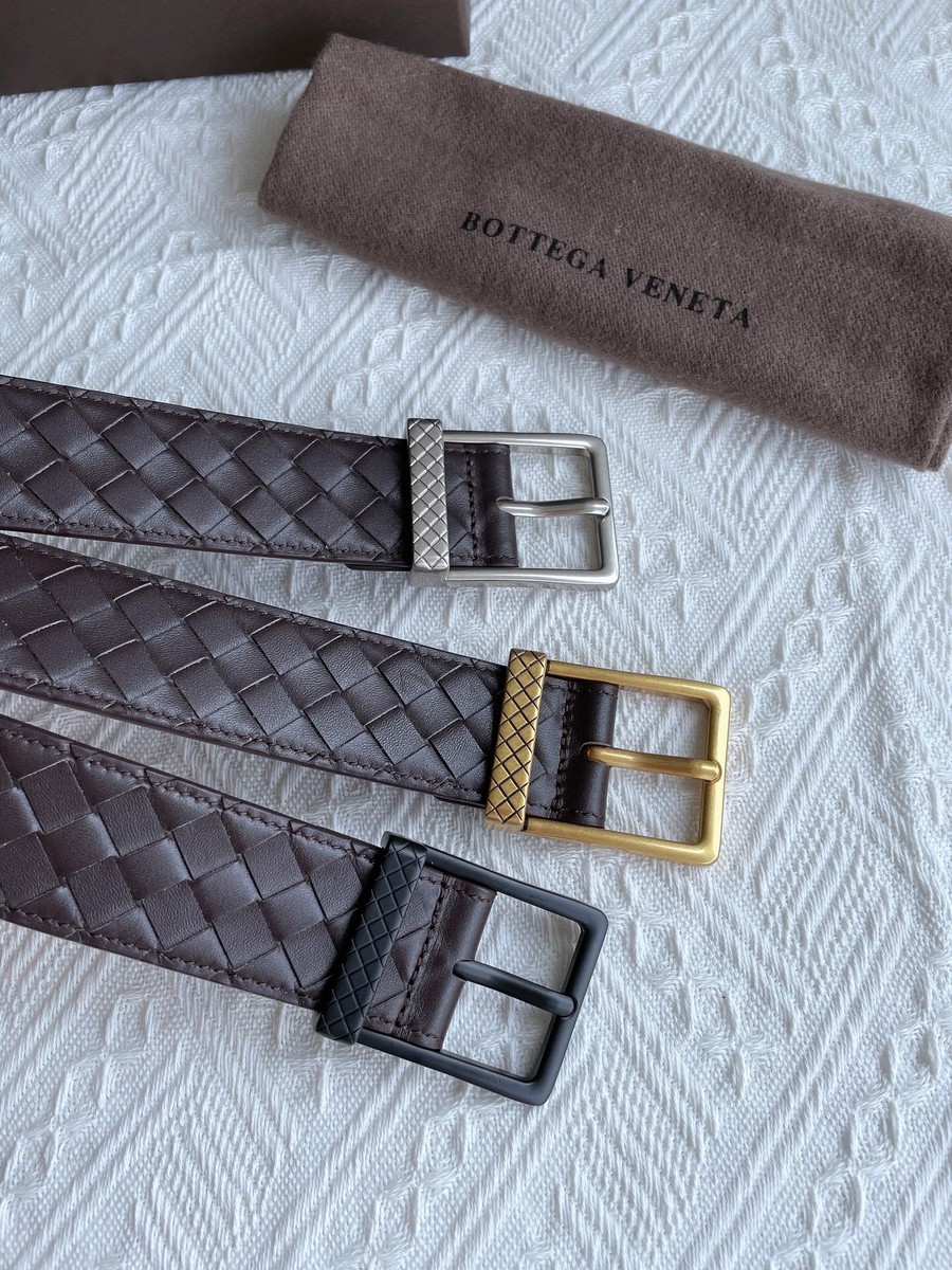 Bottega Veneta Men s 3.5cm belt with metal pin buckle scalp braided leather
