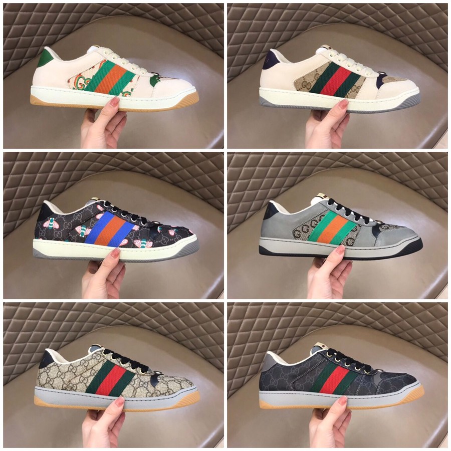 Gucci Leather and classic GG canvas Low Top sneakers
