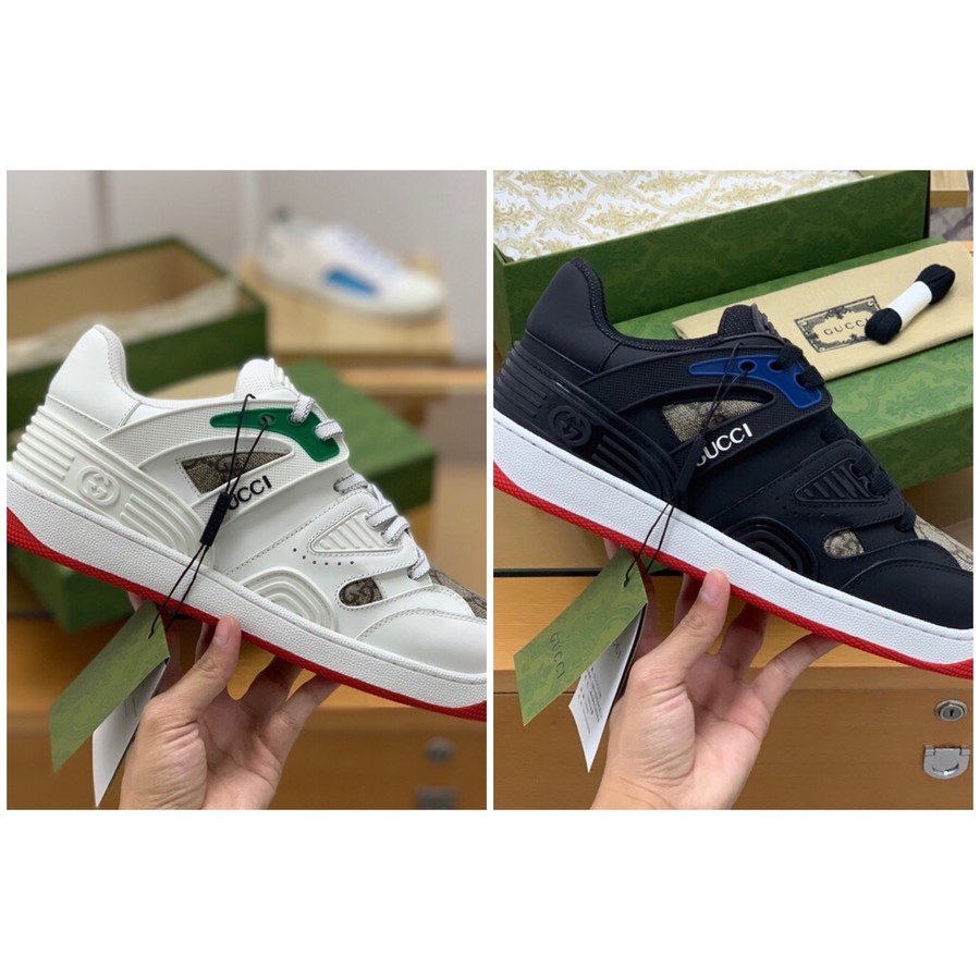 Gucci Cowhide + breathable mesh rubber interlocking GG basketball shoes